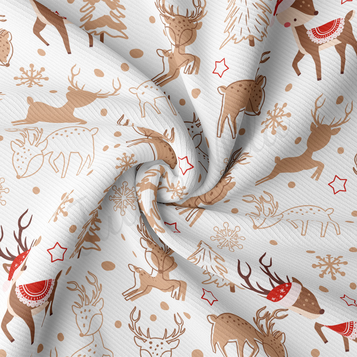 Christmas Rib Knit Fabric by the Yard Ribbed Jersey Stretchy Soft Polyester Stretch Fabric 1 Yard RBK2165