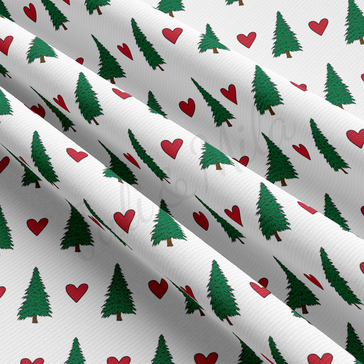 Christmas Rib Knit Fabric by the Yard Ribbed Jersey Stretchy Soft Polyester Stretch Fabric 1 Yard RBK2169