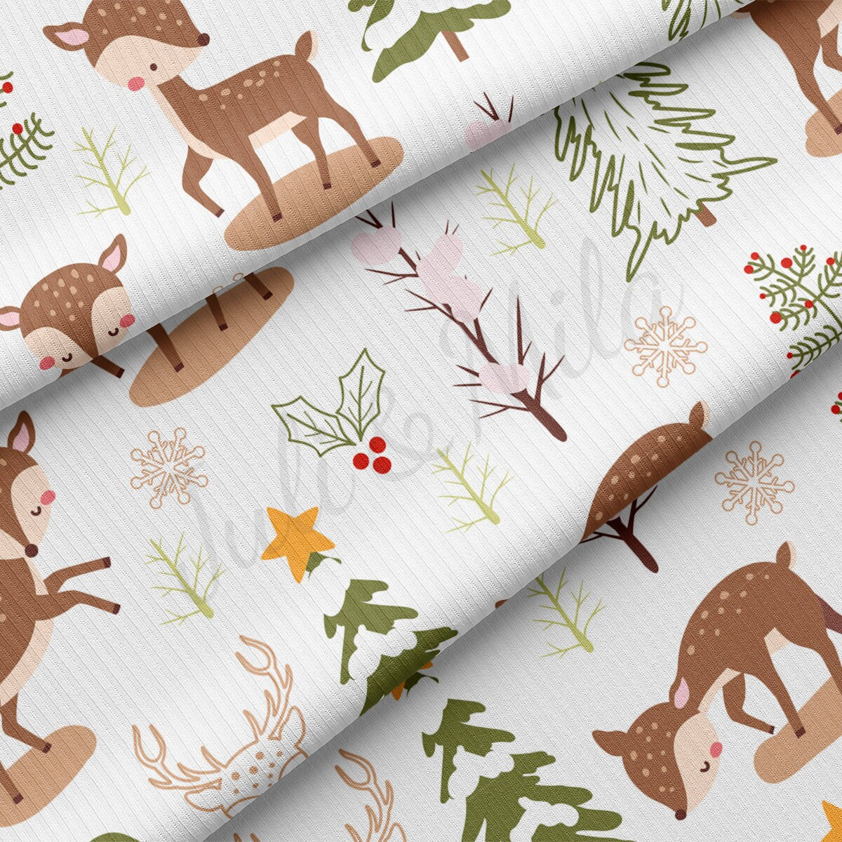 Christmas Rib Knit Fabric by the Yard Ribbed Jersey Stretchy Soft Polyester Stretch Fabric 1 Yard RBK2180