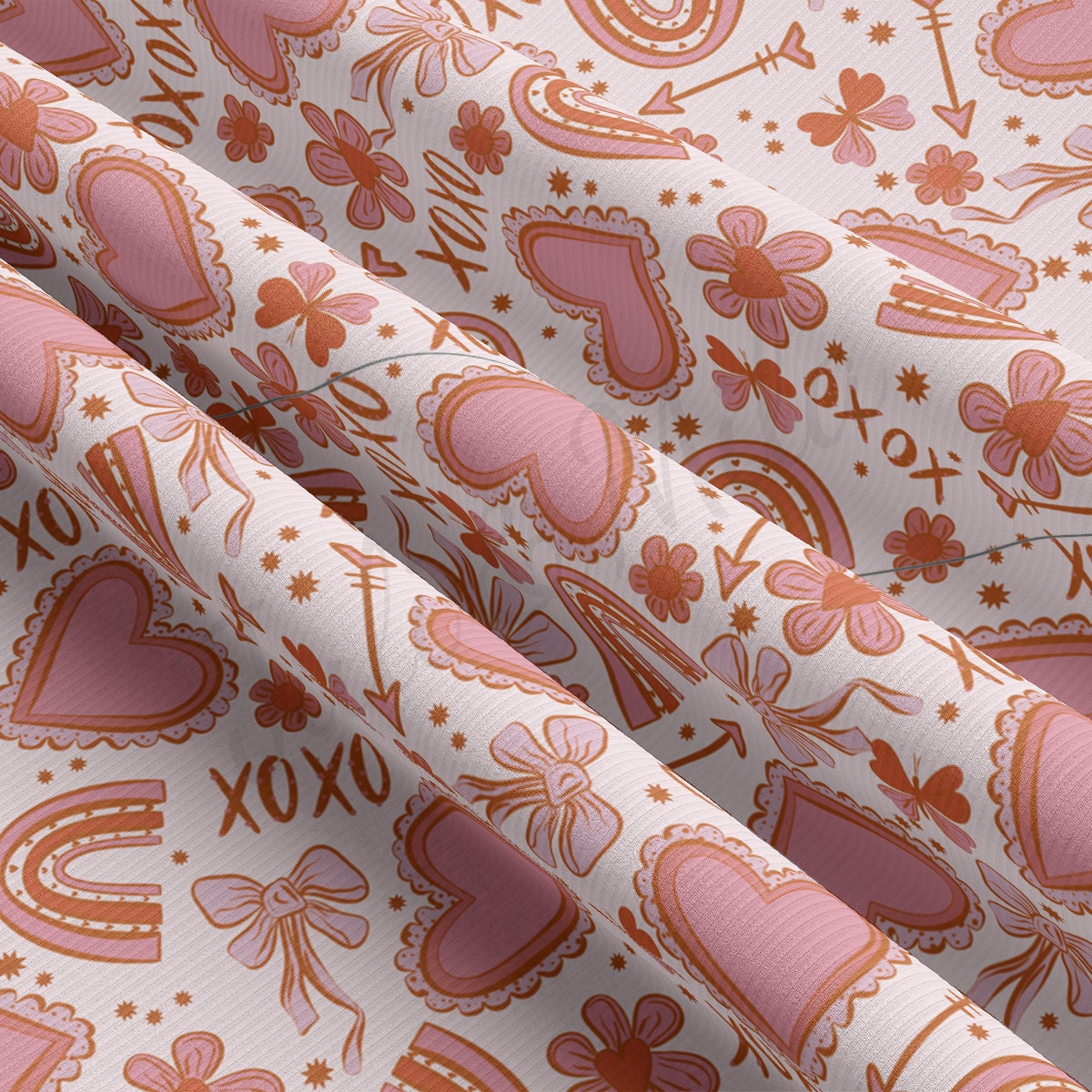 Rib Knit Fabric RBK2218 Valentine's Day