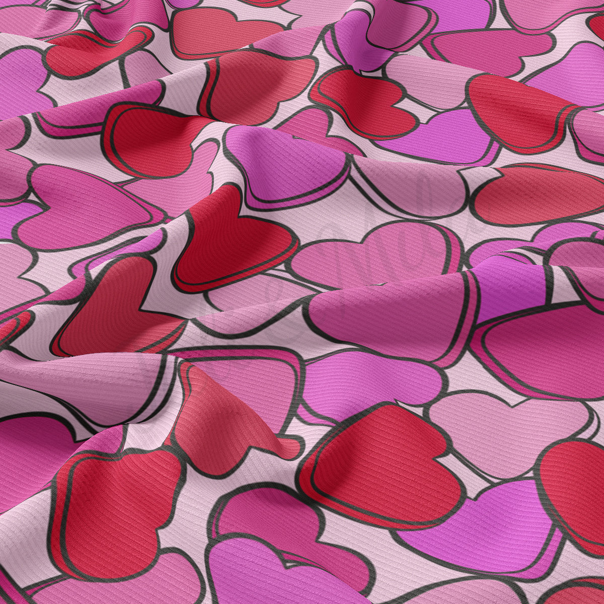 Rib Knit Fabric RBK2222 Valentine's Day