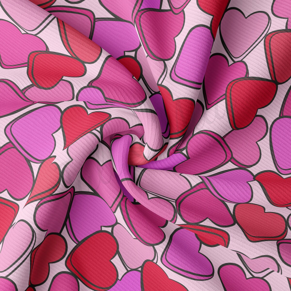 Rib Knit Fabric RBK2222 Valentine's Day