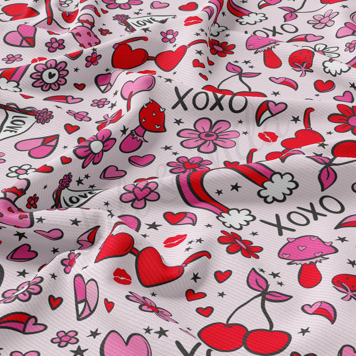 Rib Knit Fabric RBK2246 Valentine's Day