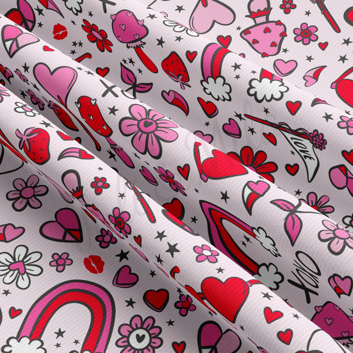 Rib Knit Fabric RBK2246 Valentine's Day