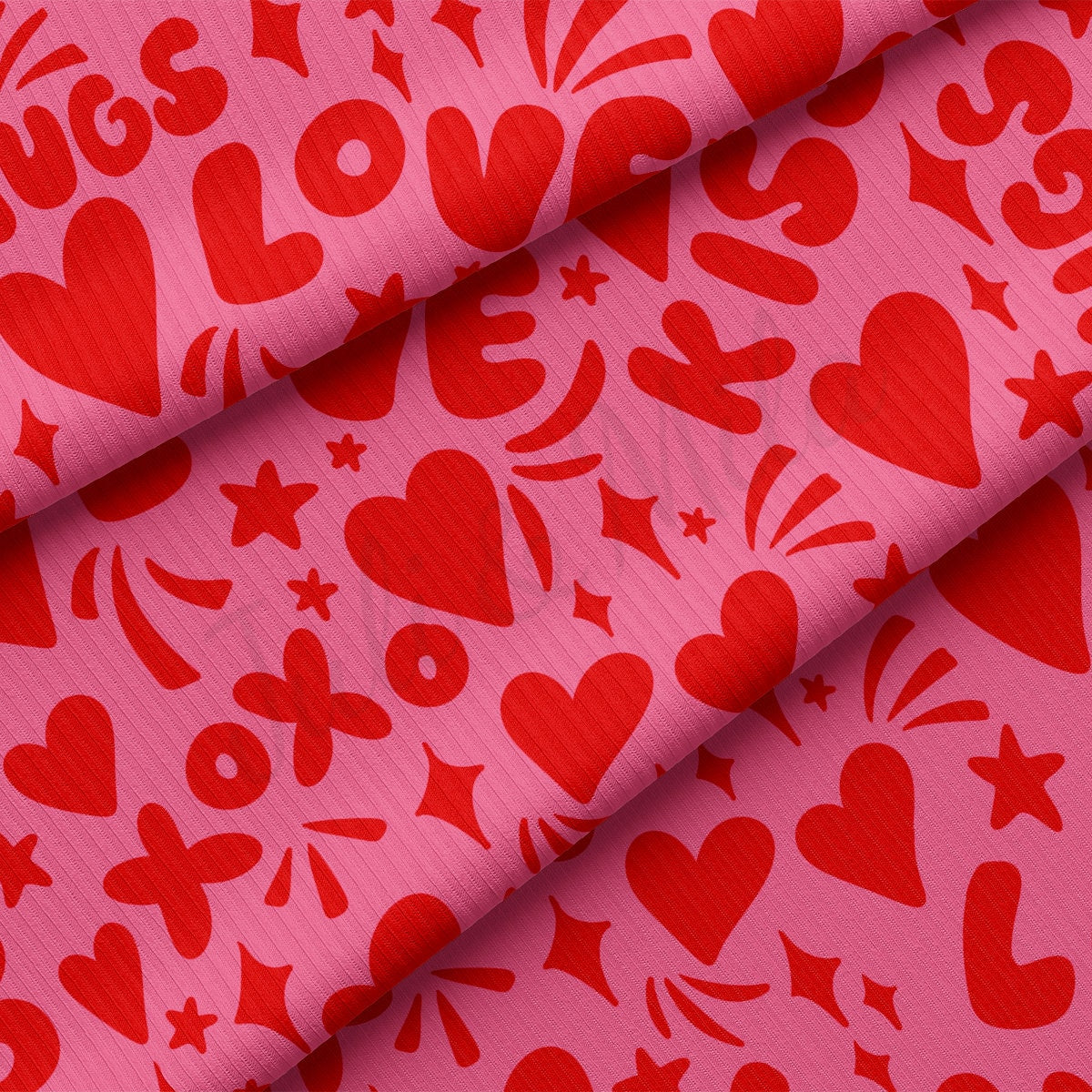 Rib Knit Fabric RBK2251 Valentine's Day