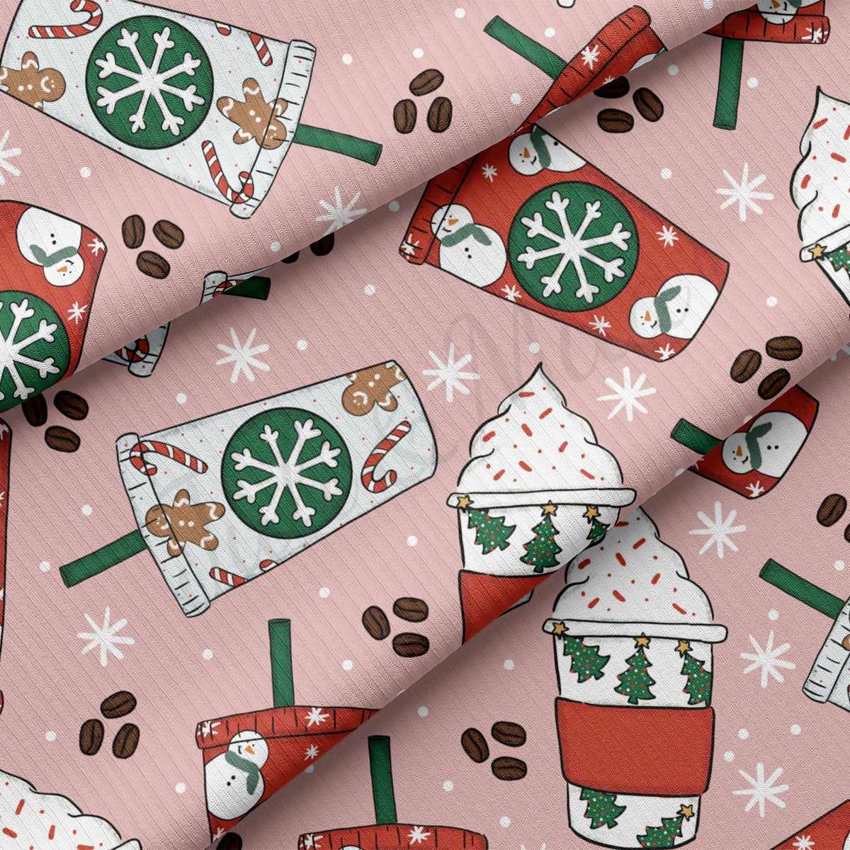 Rib Knit Fabric by the Yard Ribbed Jersey Stretchy Soft Polyester Stretch Fabric 1 Yard RBK2093 Christmas