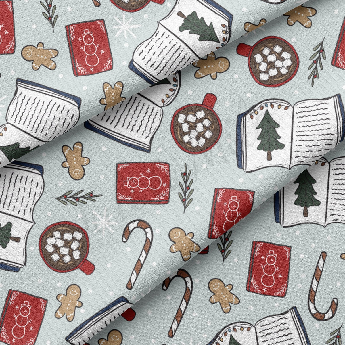 Rib Knit Fabric RBK2097 Christmas