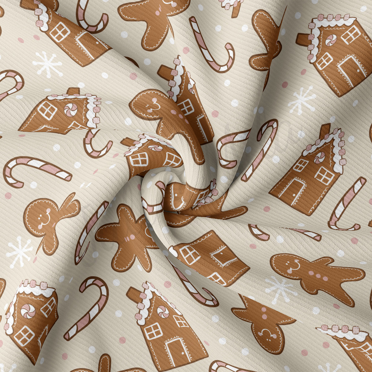 Rib Knit Fabric by the Yard Ribbed Jersey Stretchy Soft Polyester Stretch Fabric 1 Yard RBK2117 Christmas