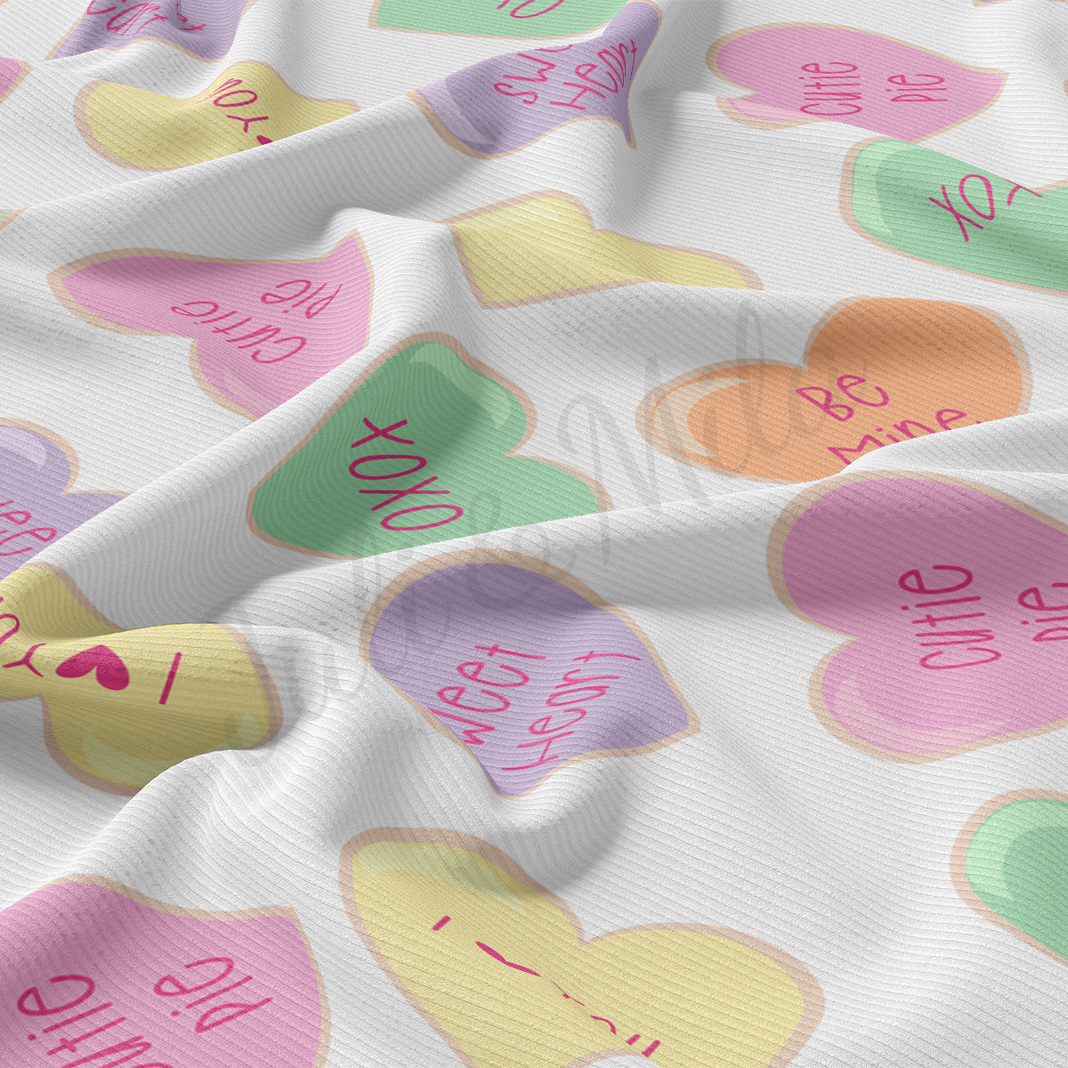 Rib Knit Fabric by the Yard Ribbed Jersey Stretchy Soft Polyester Stretch Fabric 1 Yard RBK2119 Valentine's Day