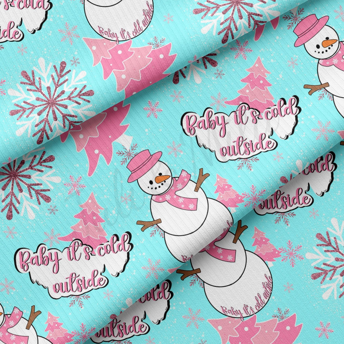 Rib Knit Fabric by the Yard Ribbed Jersey Stretchy Soft Polyester Stretch Fabric 1 Yard RBK2121 Christmas