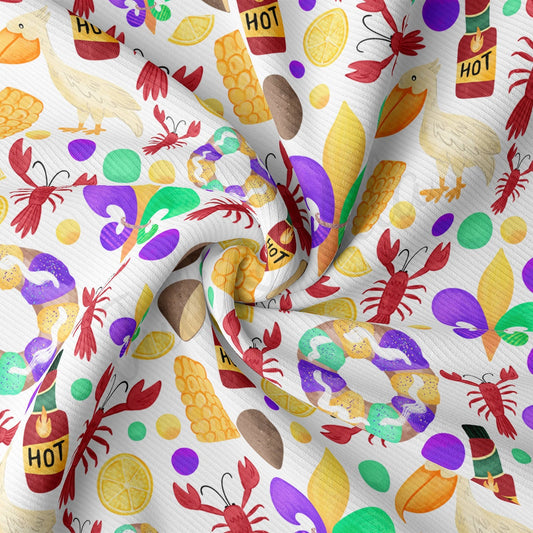 Rib Knit Fabric RBK2123 Mardi Gras