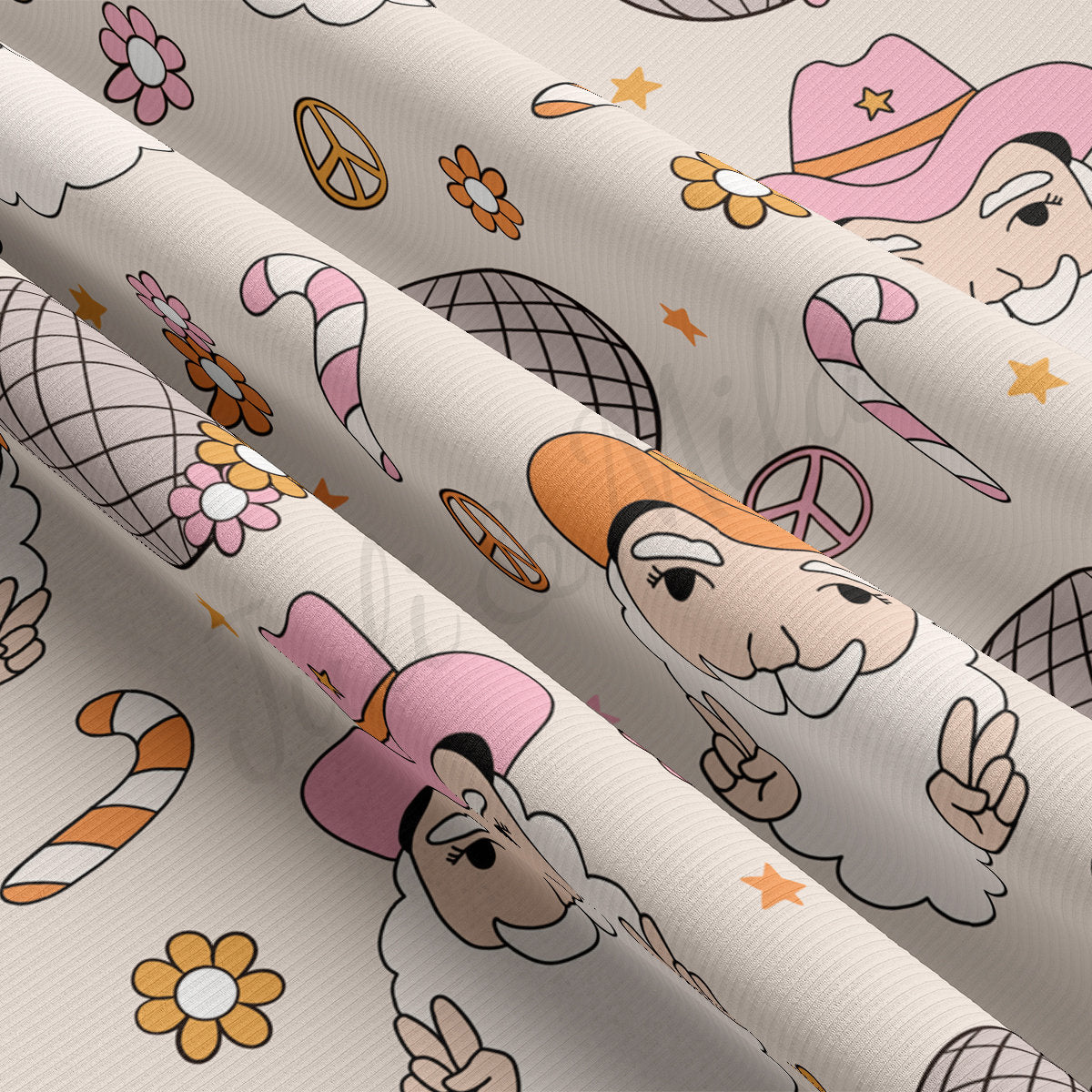Rib Knit Fabric by the Yard Ribbed Jersey Stretchy Soft Polyester Stretch Fabric 1 Yard RBK2139 Christmas