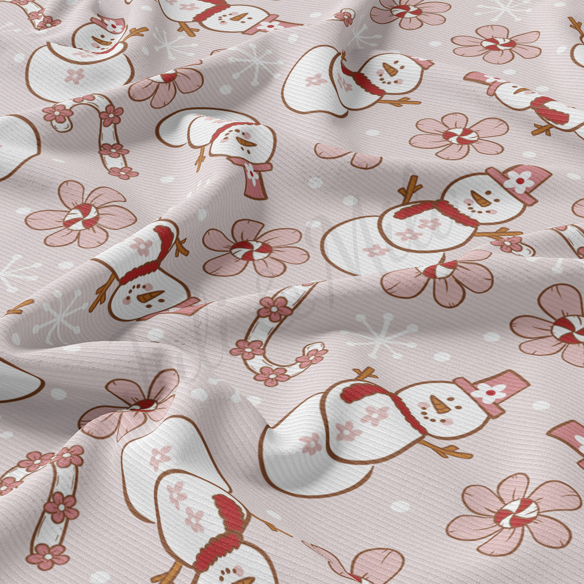 Rib Knit Fabric by the Yard Ribbed Jersey Stretchy Soft Polyester Stretch Fabric 1 Yard RBK2141 Christmas
