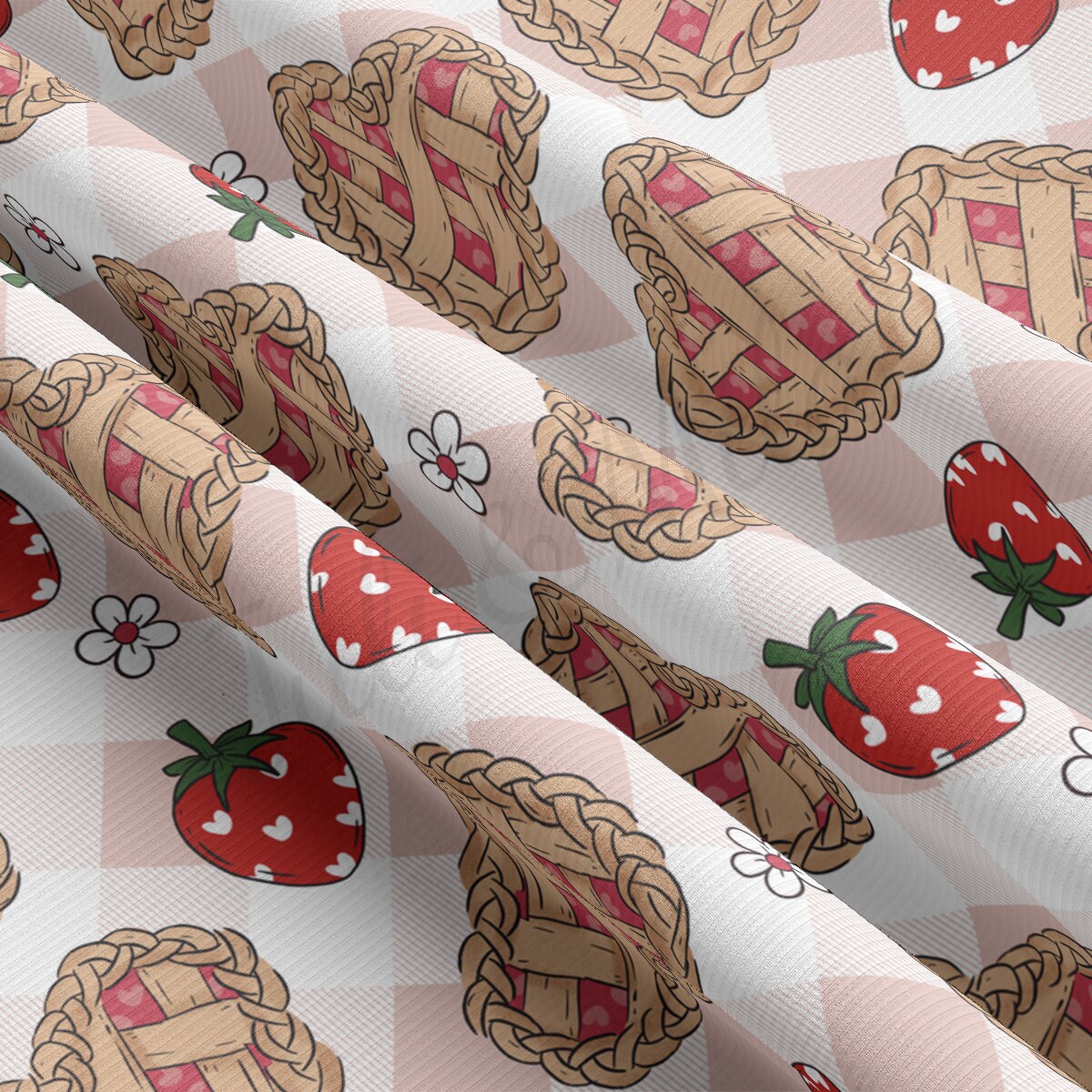 Rib Knit Fabric by the Yard Ribbed Jersey Stretchy Soft Polyester Stretch Fabric 1 Yard RBK2154 Valentine's Day