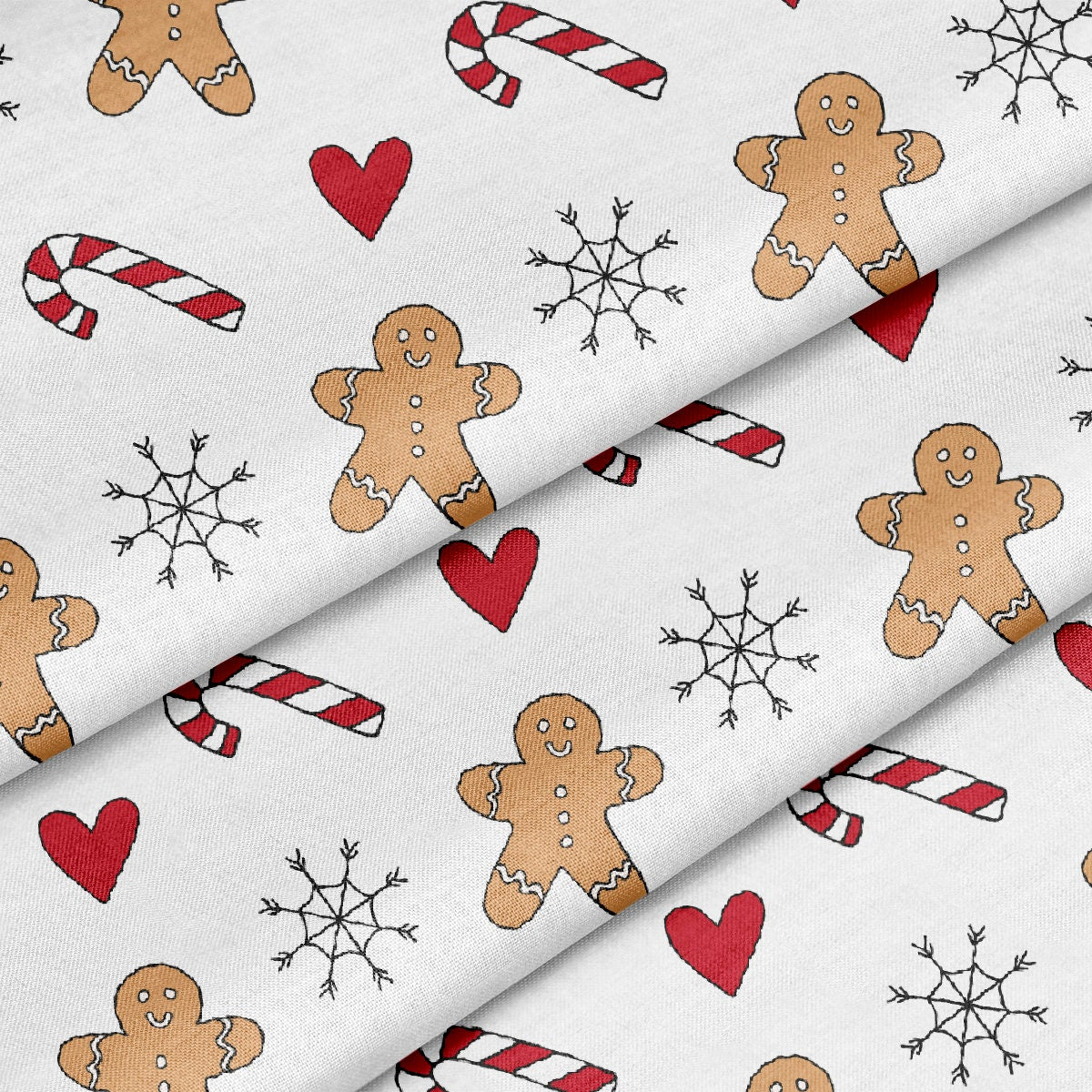 100% Cotton Fabric By the Yard Printed in USA Cotton Sateen - Cotton CTN2163 Christmas