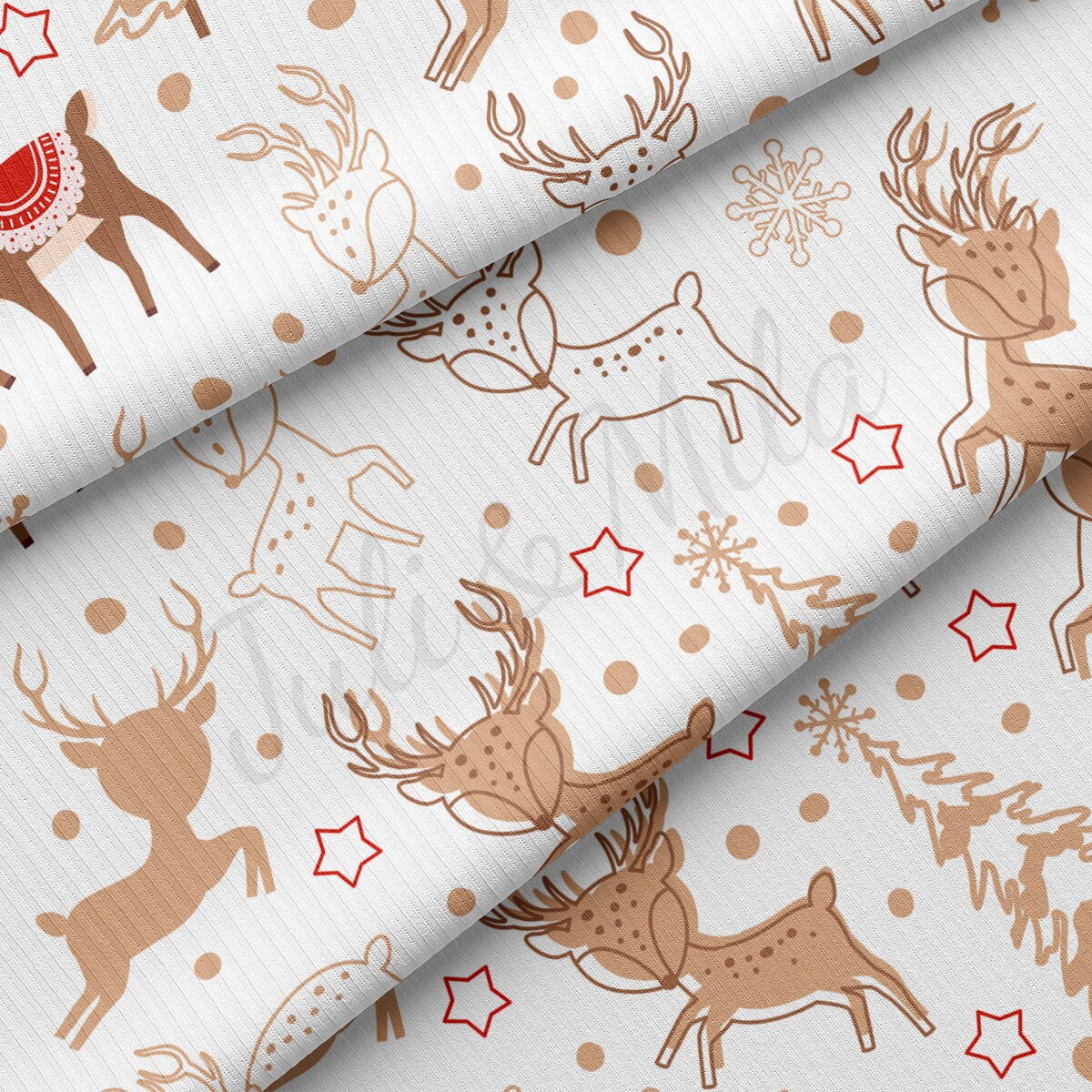 Christmas Rib Knit Fabric by the Yard Ribbed Jersey Stretchy Soft Polyester Stretch Fabric 1 Yard RBK2165