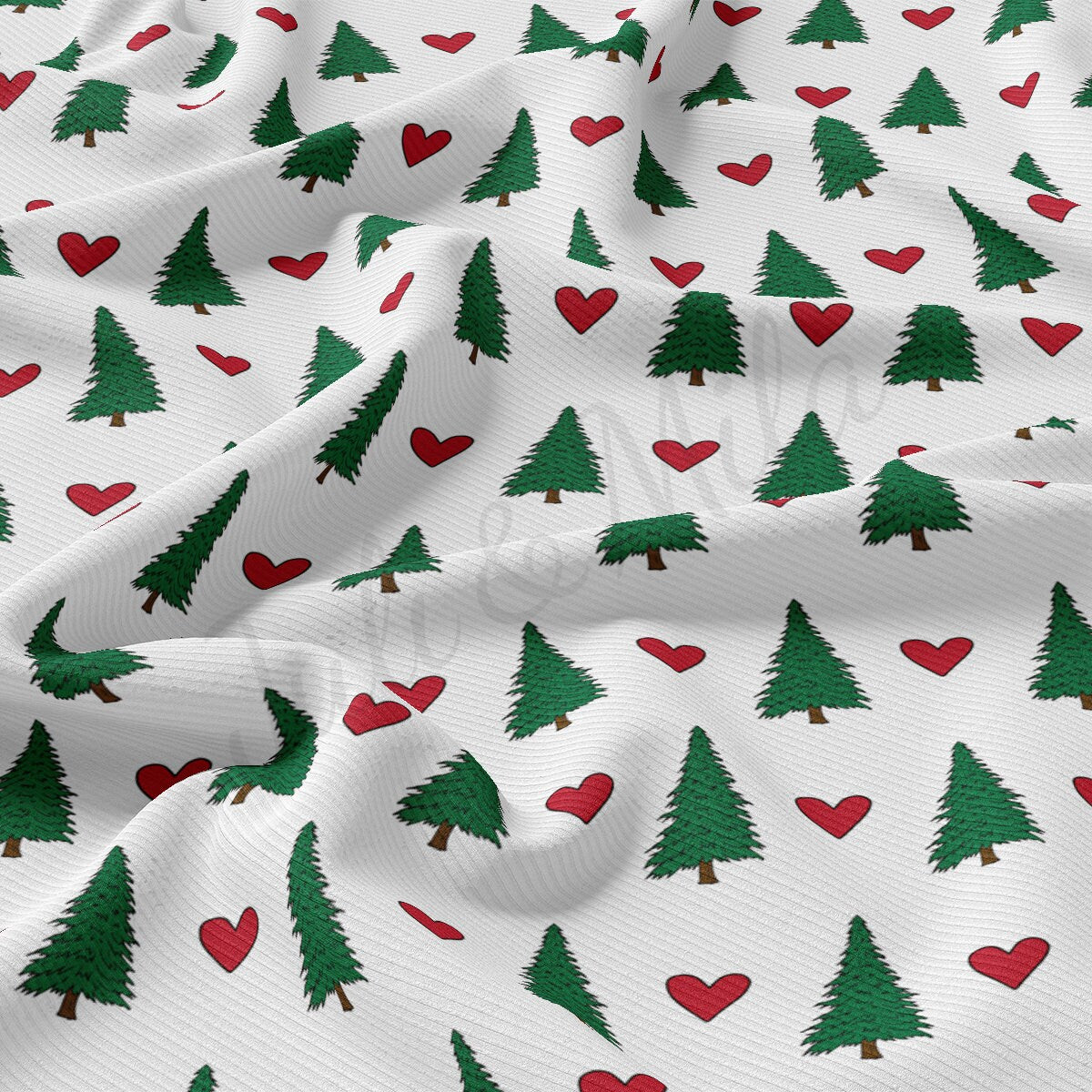Christmas Rib Knit Fabric by the Yard Ribbed Jersey Stretchy Soft Polyester Stretch Fabric 1 Yard RBK2169