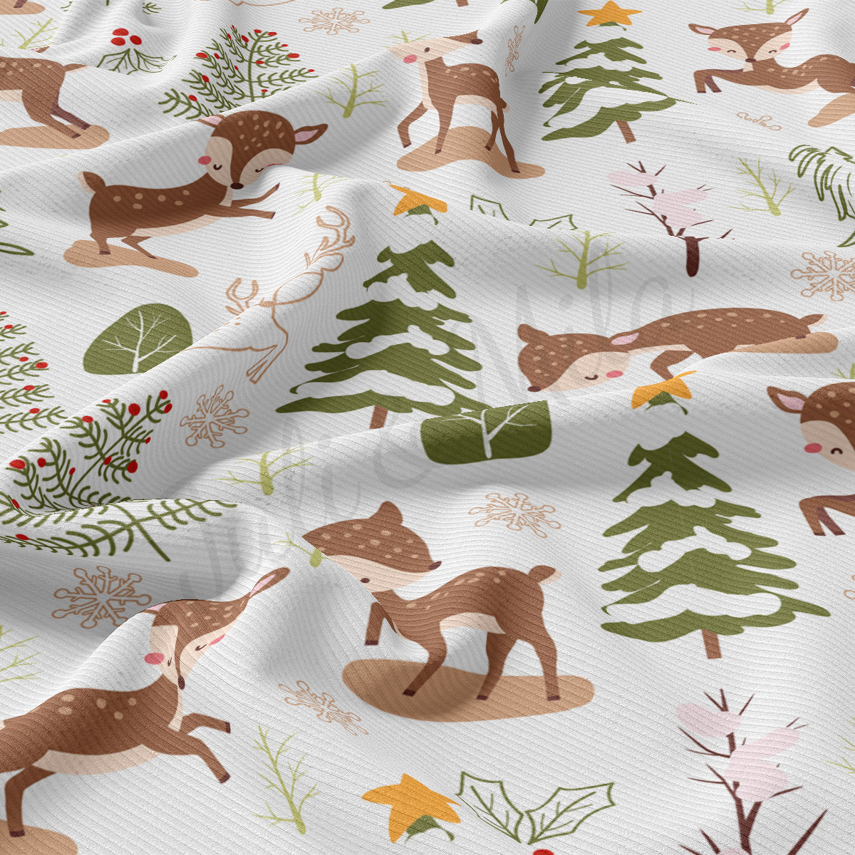 Christmas Rib Knit Fabric by the Yard Ribbed Jersey Stretchy Soft Polyester Stretch Fabric 1 Yard RBK2180