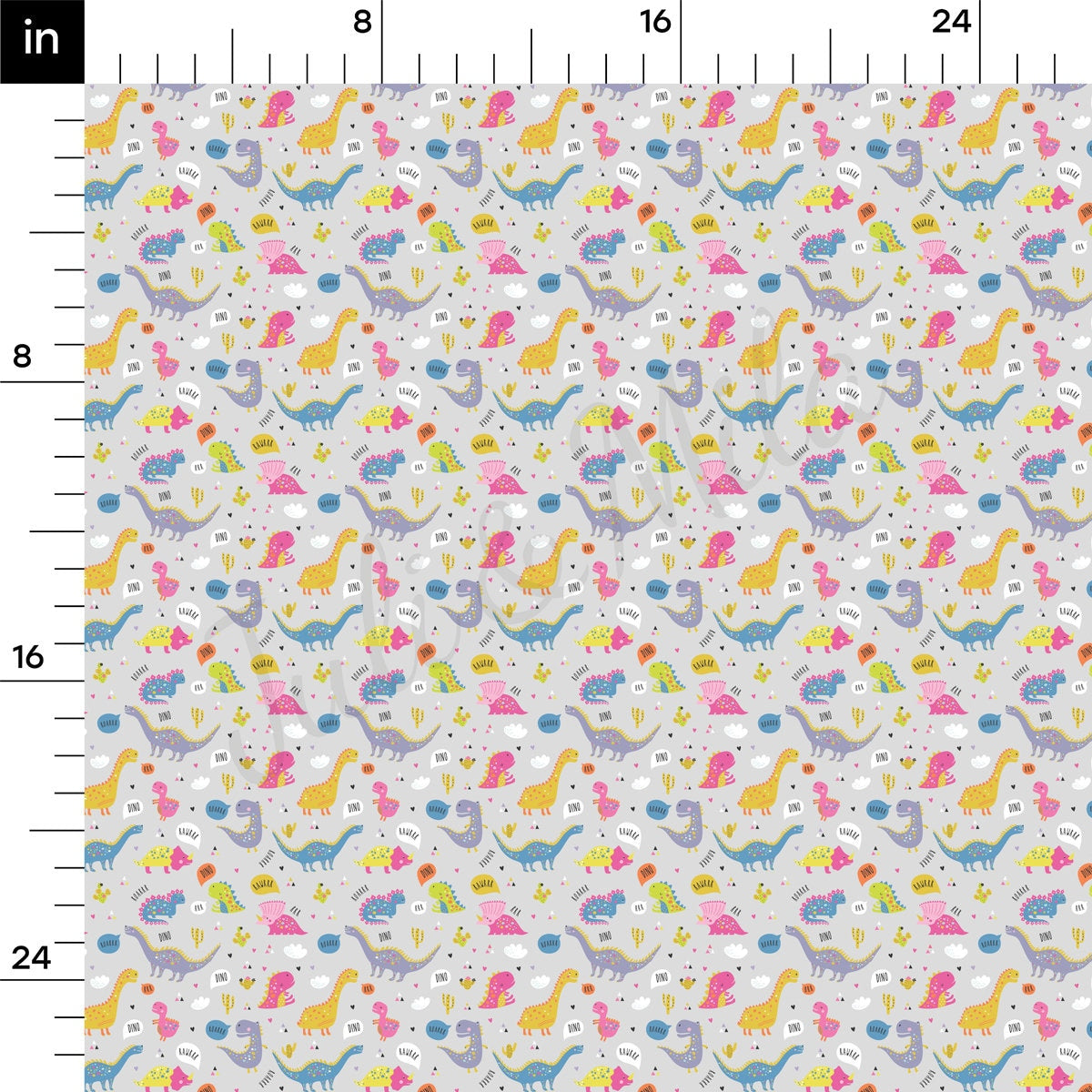 Rib Knit Fabric RBK2208 Dino Dinosaur