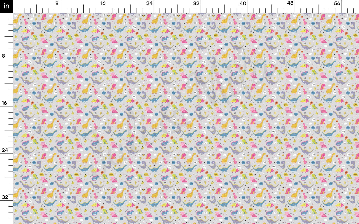 Rib Knit Fabric RBK2208 Dino Dinosaur