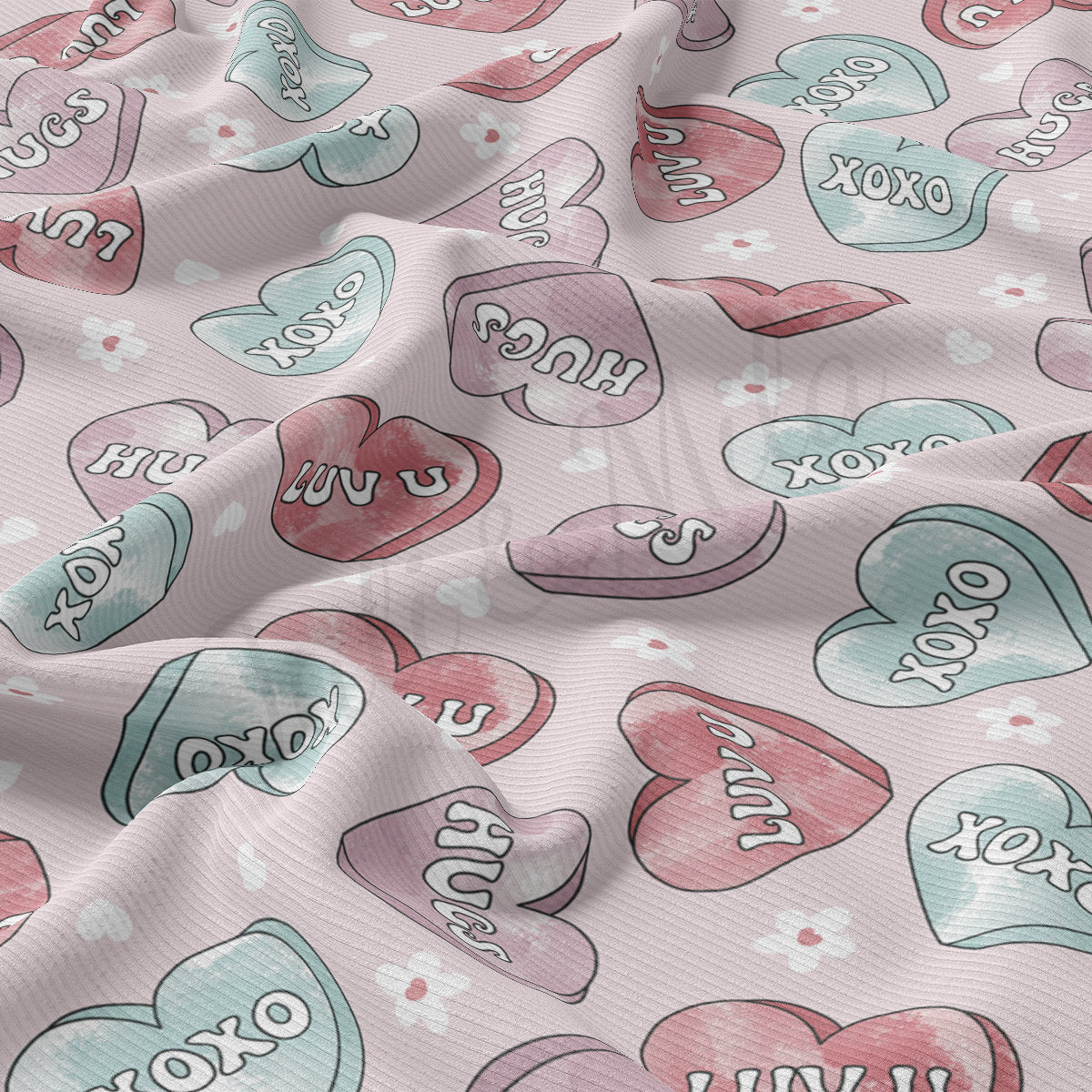 Rib Knit Fabric RBK2263 Valentine's Day