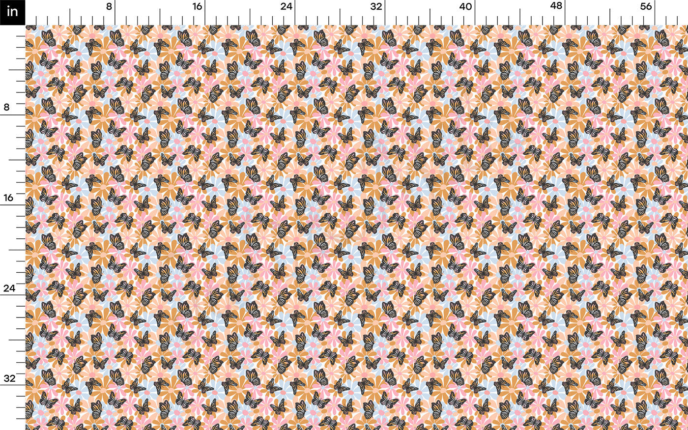 DBP Fabric Double Brushed Polyester DBP2262 Butterflies