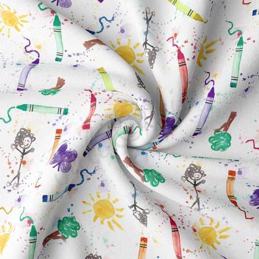 DBP Fabric Double Brushed Polyester DBP2379 Back to School