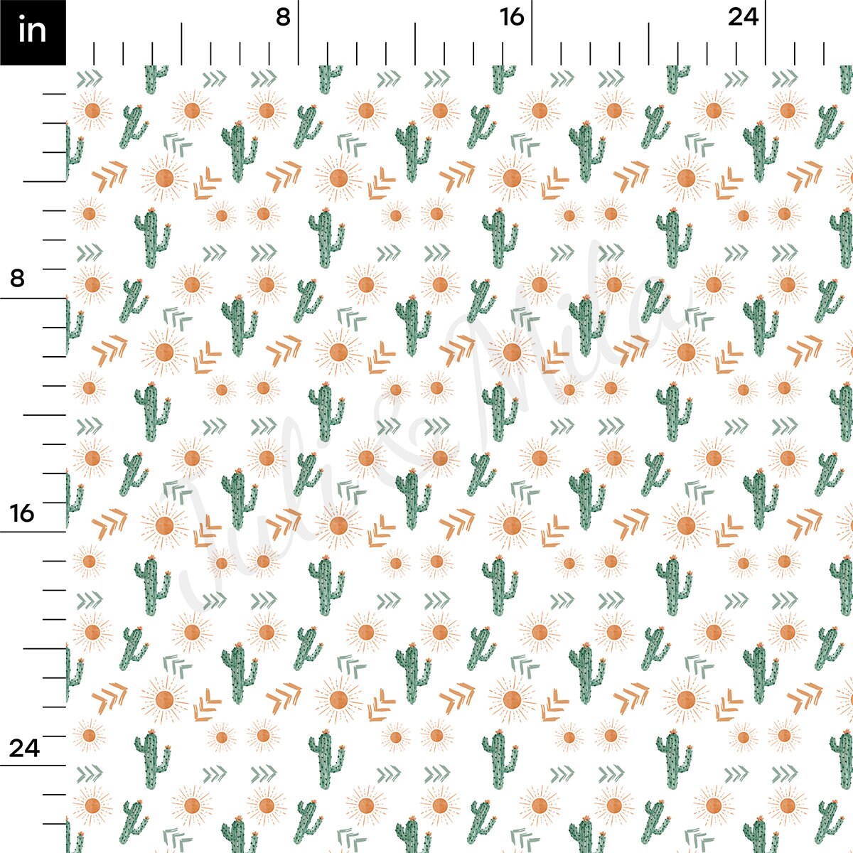 DBP Fabric Double Brushed Polyester DBP2328 Bohemian Boho Cactus