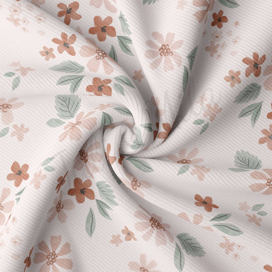 Rib Knit Fabric RBK2426 Floral
