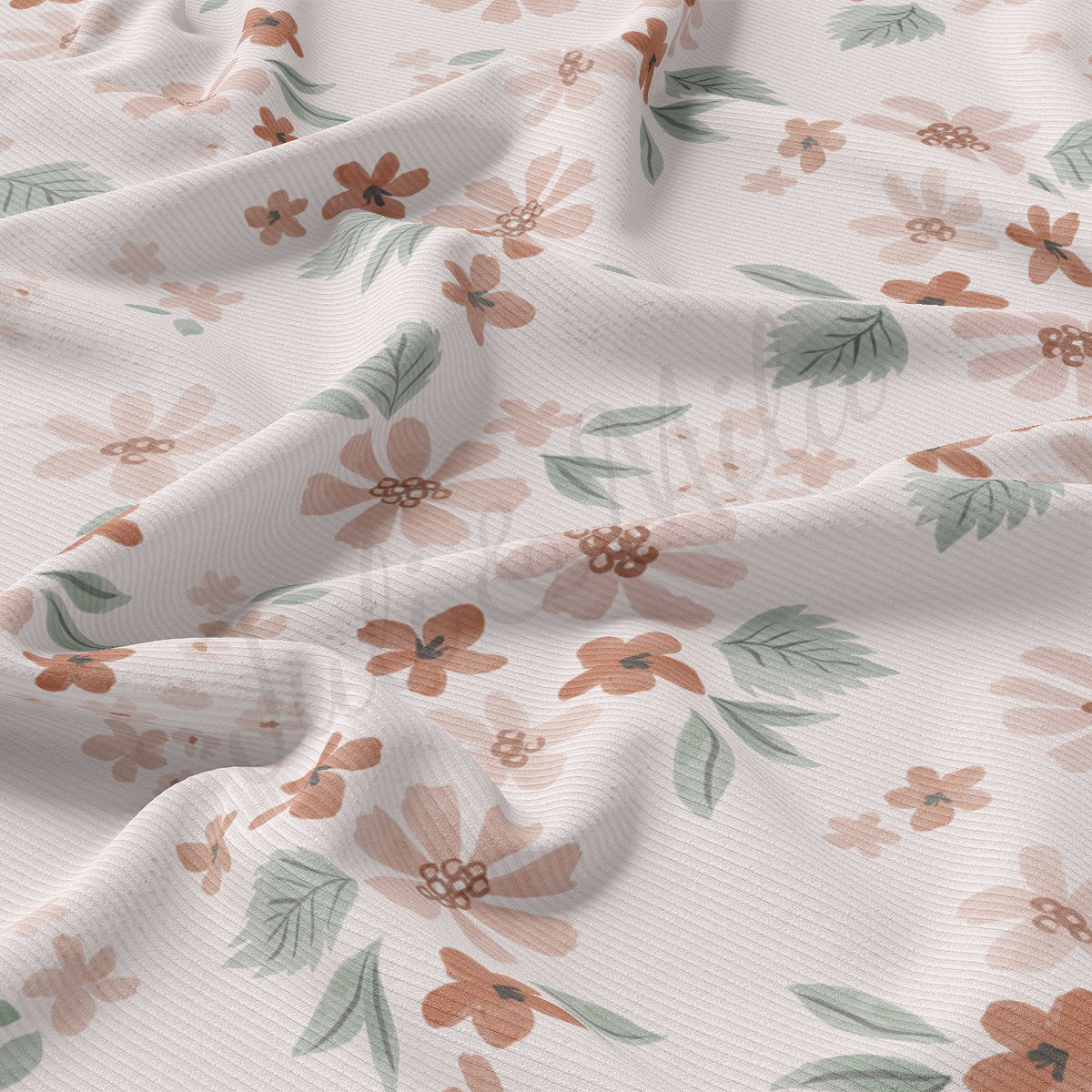 Rib Knit Fabric RBK2426 Floral