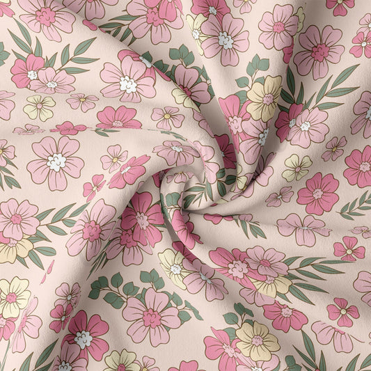 DBP Fabric Double Brushed Polyester DBP2387 Floral