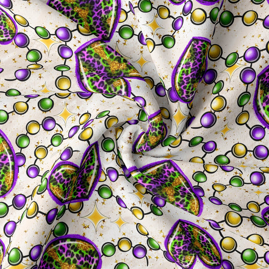 DBP Fabric Double Brushed Polyester DBP2397 Mardi Gras