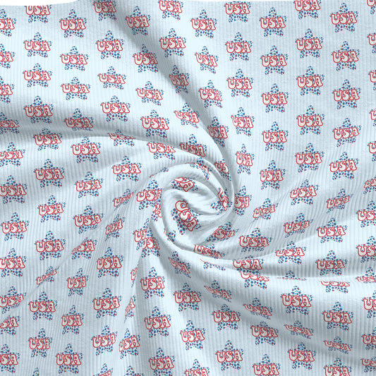 Rib Knit Fabric RBK2581 Patriotic 4th of July