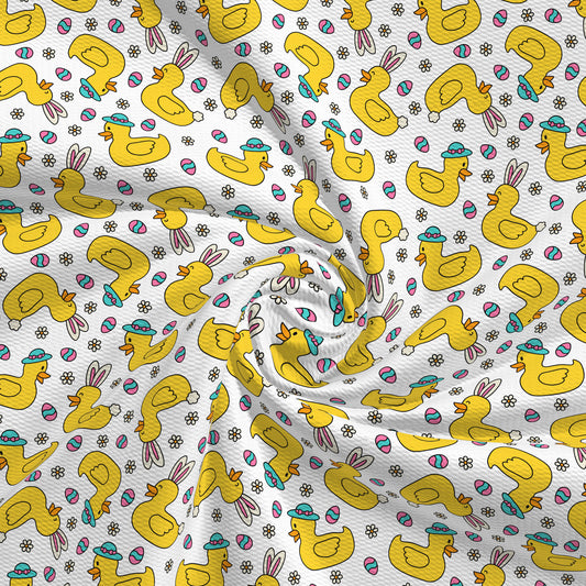 Bullet Textured Fabric by the yard 4 Way Stretch Solid Strip Thick Liverpool Fabric Ducks Duckies AA2591