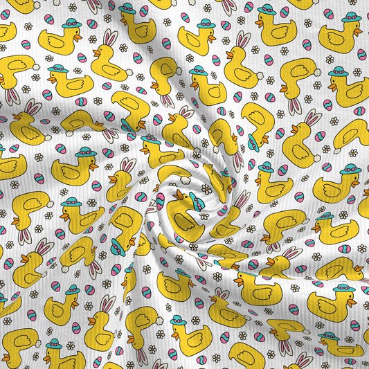 Rib Knit Fabric RBK2591 Easter Ducks
