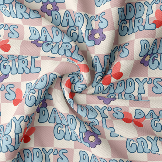 Rib Knit Fabric RBK2517 Daddy's Girl