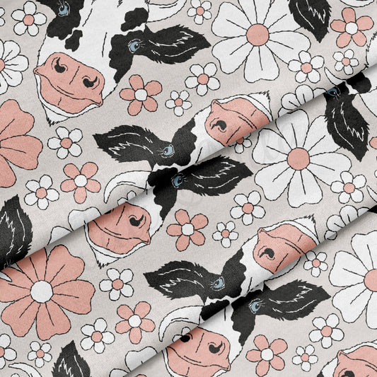 100% Cotton Fabric CTN2600 Boho Cow