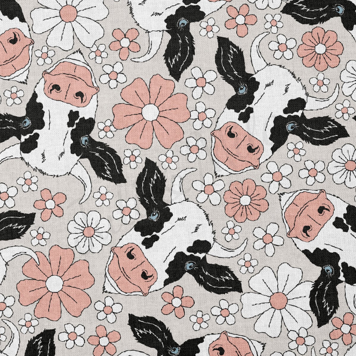 100% Cotton Fabric CTN2600 Boho Cow