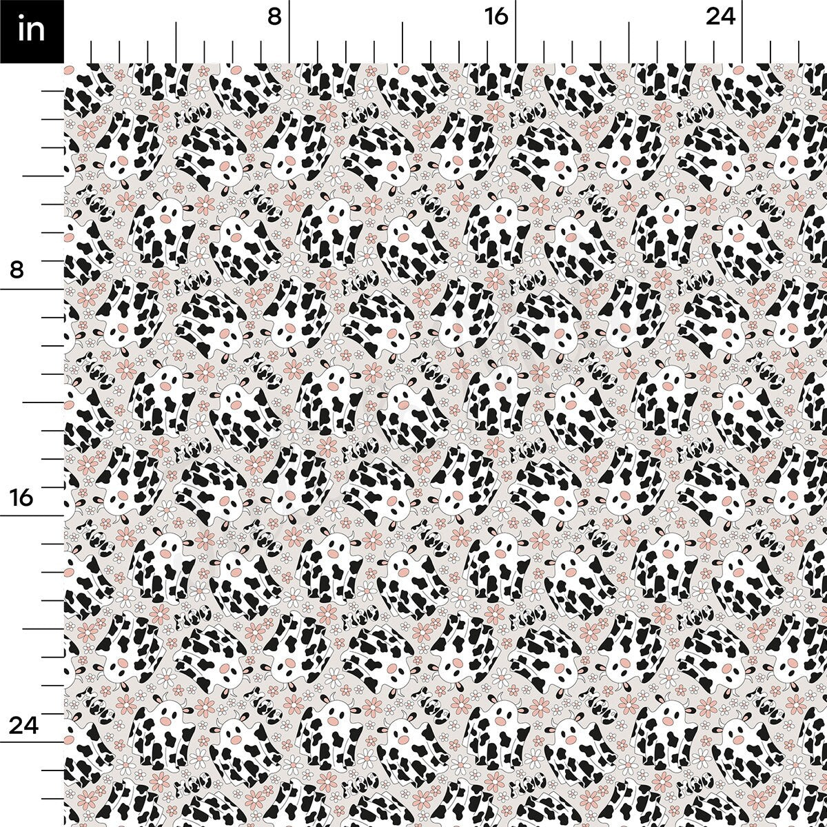 100% Cotton Fabric CTN2603 Boho Cow