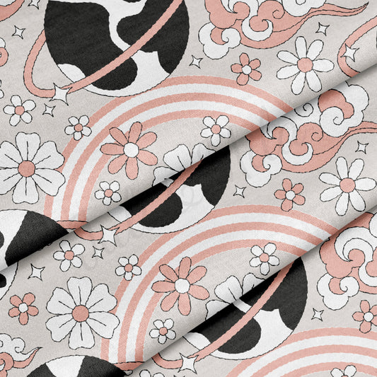 100% Cotton Fabric CTN2606 Boho Cow