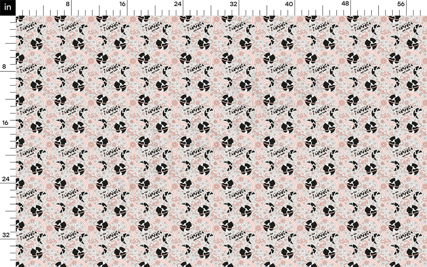 100% Cotton Fabric CTN2606 Boho Cow