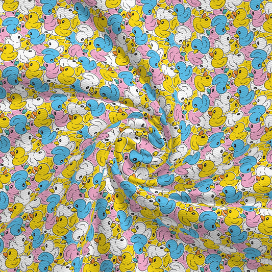 Bullet Textured Fabric by the yard 4 Way Stretch Solid Strip Thick Liverpool Fabric Ducks Duckies AA2590