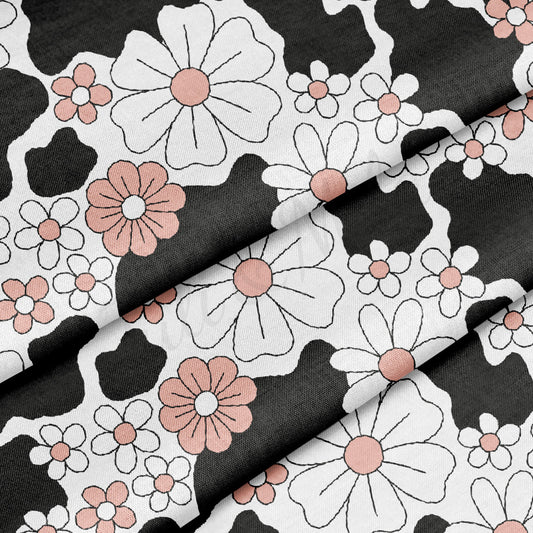 100% Cotton Fabric CTN2607 Boho Cow