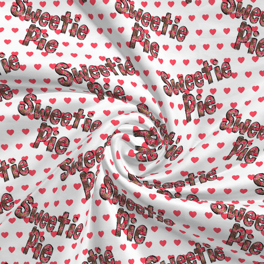 100% Cotton Fabric By the Yard Printed in USA Cotton Sateen - Cotton CTN2637 Valentine's Day Sweetie Pie