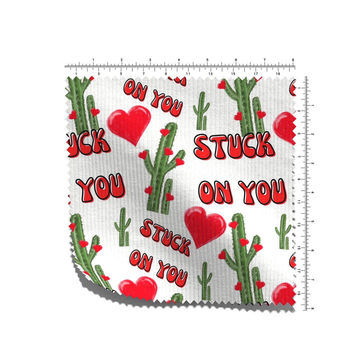 Rib Knit Fabric RBK2632 Valentine's Day Stuck on You