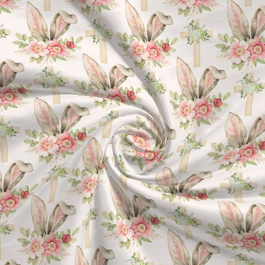 100% Cotton Fabric By the Yard Printed in USA Cotton Sateen - Cotton CTN2640 Easter