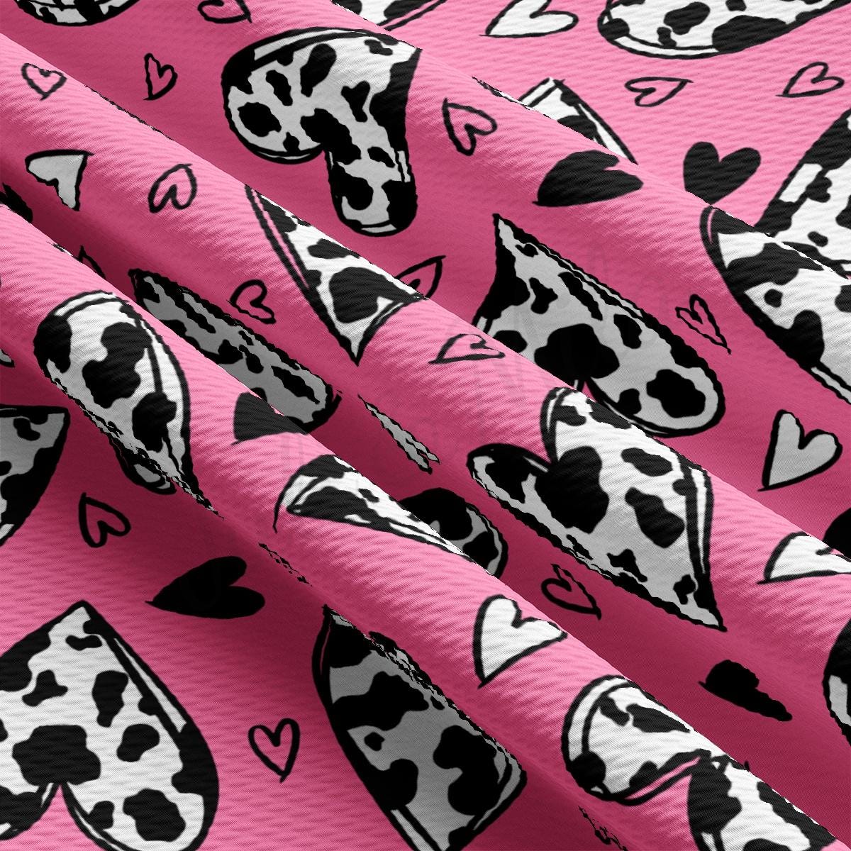 a pink background with black and white hearts