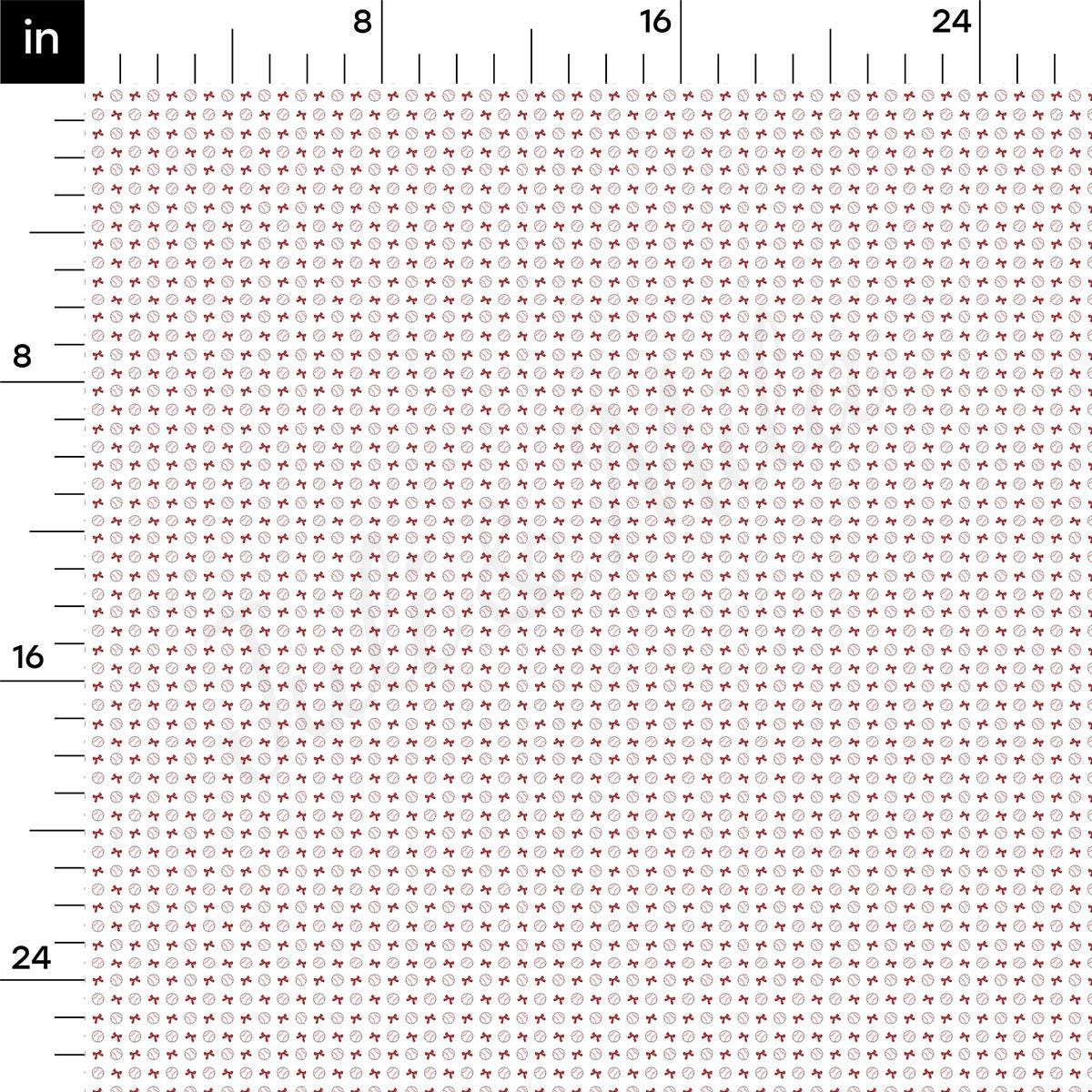 a ruler with a red dot pattern on it