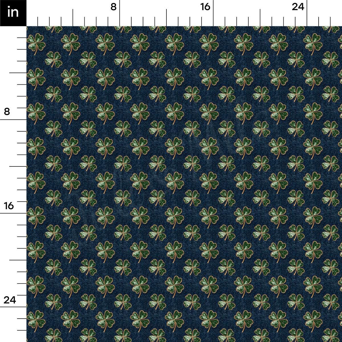 a ruler with a pattern of four leaf clovers