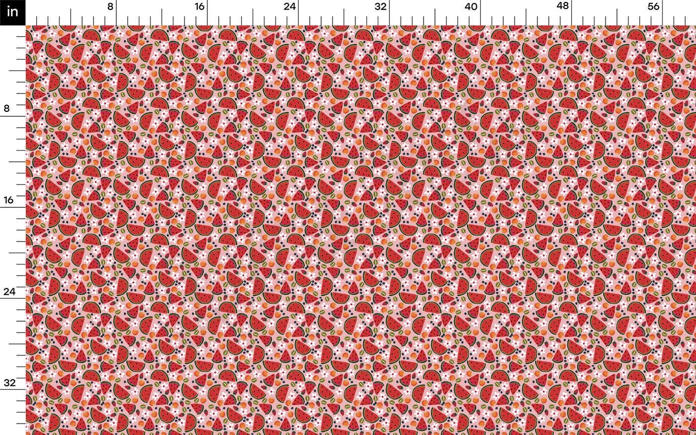 a ruler with a red flower pattern on it